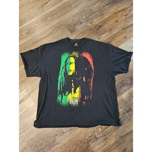 Zion Rootswear Bob Marley Graphic T-Shirt Mens 3XL Black Reggae Rasta Cotton Tee